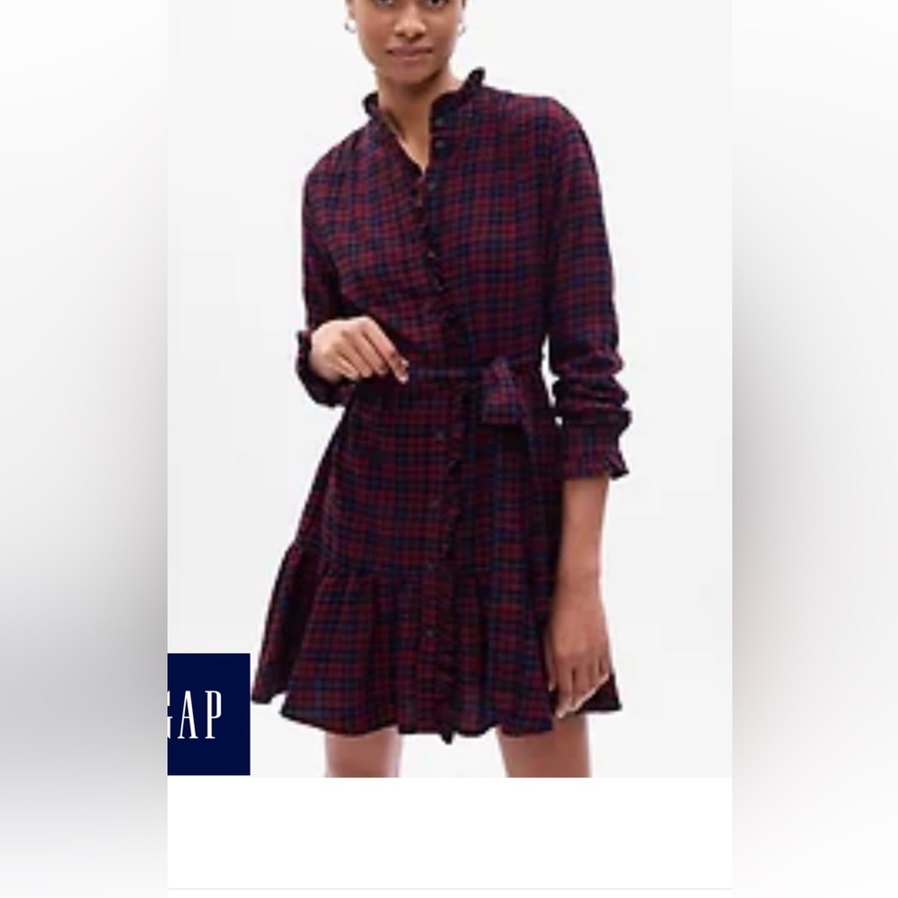 GAP Plaid Tiered Mini Dress